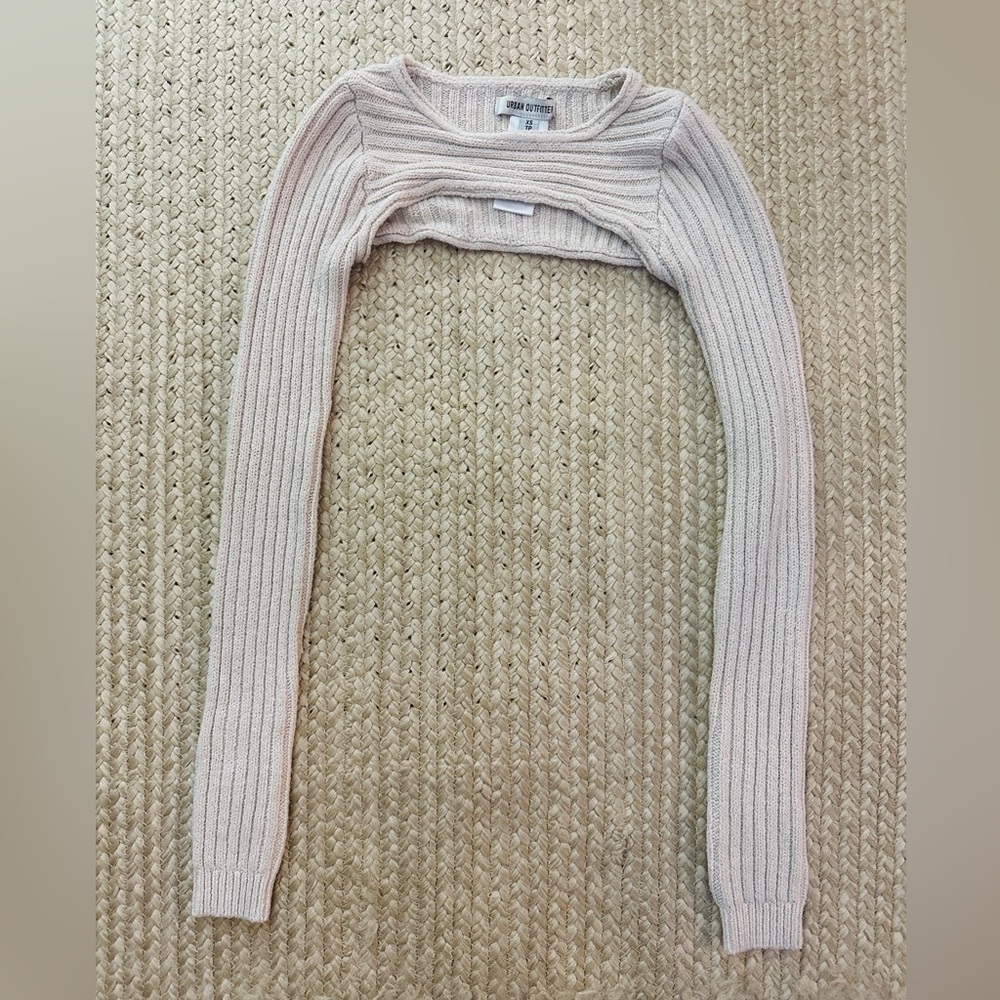 Urban Outfitters Cream Ribbed Shrug